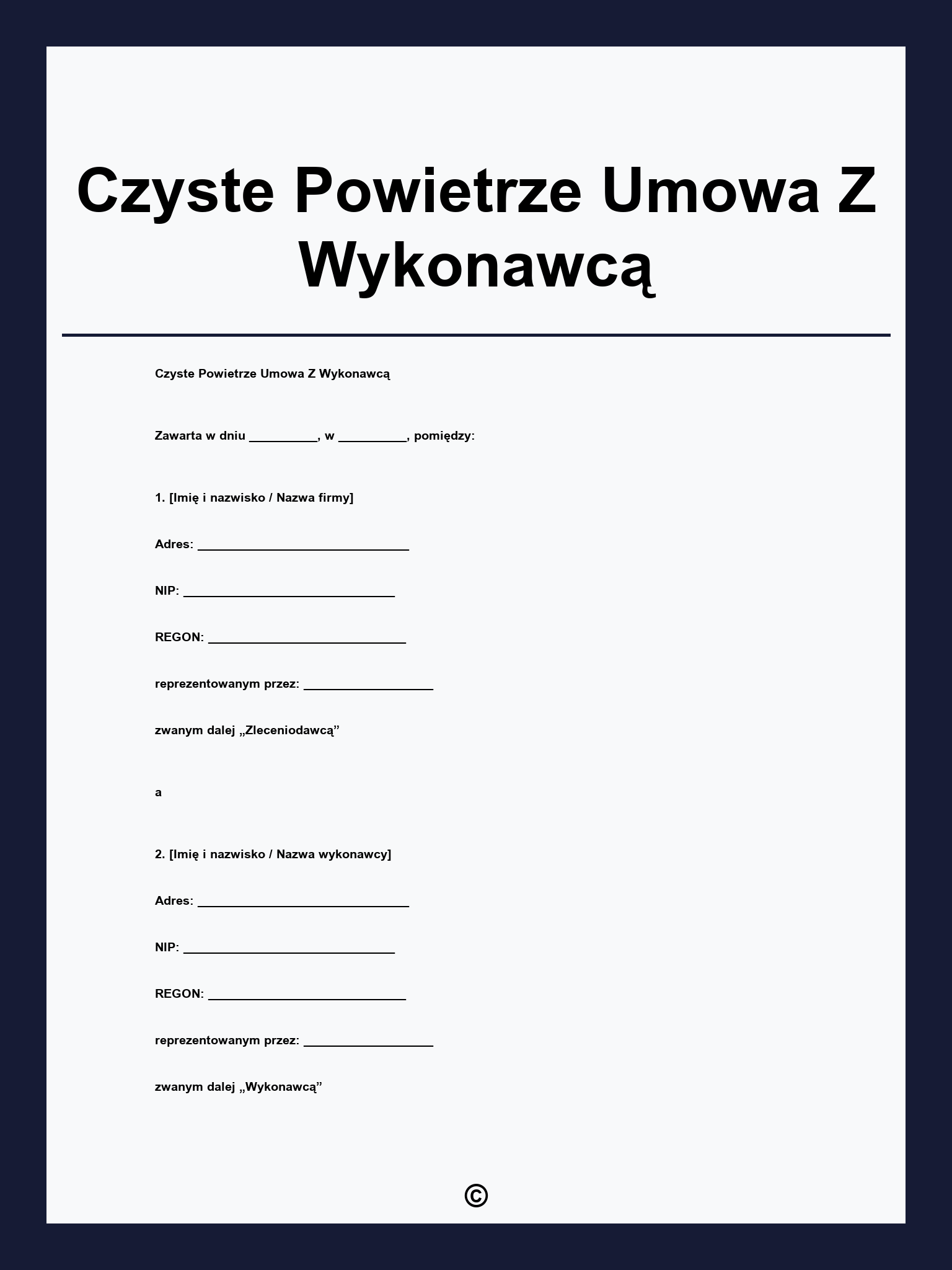 Czyste Powietrze Umowa Z Wykonawcą